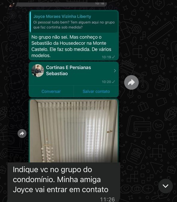 Print de depoimento real de cliente da SrHouse Decor (nº 2)